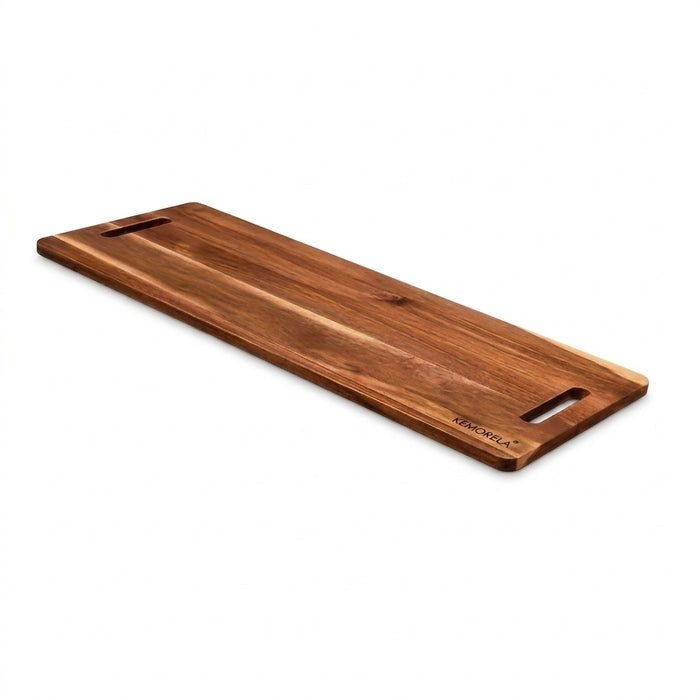 Extra‑Long Wooden Serving & Chopping Board with Handle for Cheese and Charcuterie