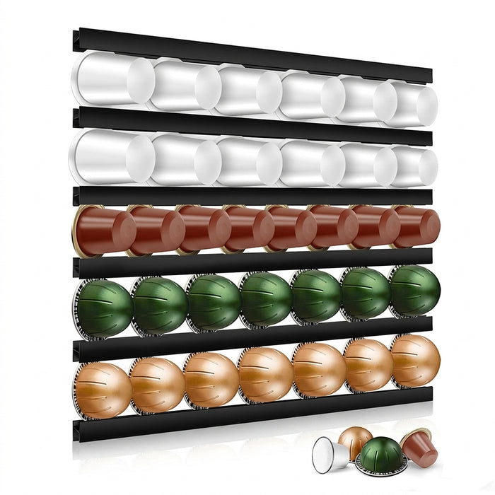 Universal Coffee Capsule Holder – 10 Adhesive Strips for K‑Cup, Nespresso, Dolce Gusto
