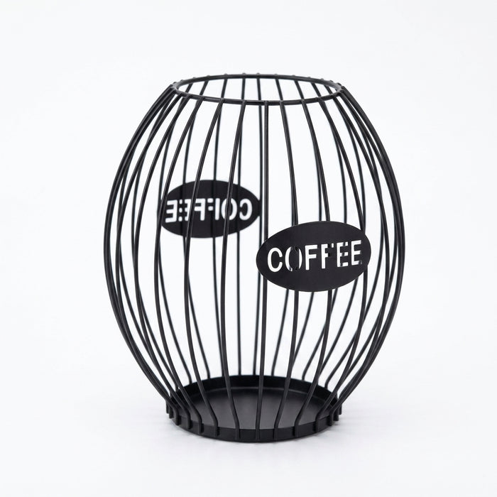 Large Capacity Iron Coffee Pod Holder – Stackable Capsule Storage (Black or Gold)