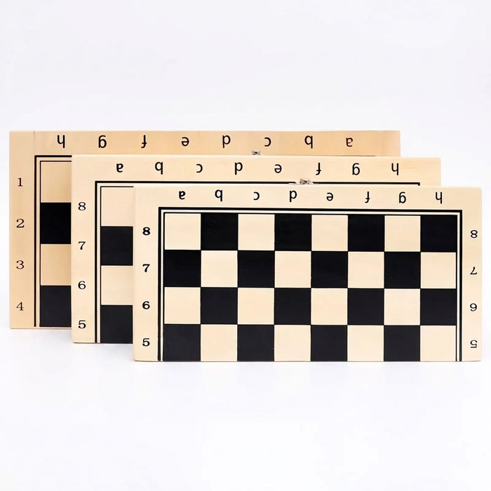 Three-in-One Wooden Game Set — Chess, Checkers & Backgammon, Portable