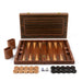 Solid Mahogany Veneer Backgammon Set – Foldable Tabletop Game for Family Entertainment