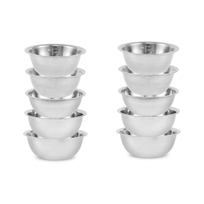 5-Piece Stainless Steel Nesting Mixing Bowl Set — 5 Sizes for Cooking, Baking & Storage