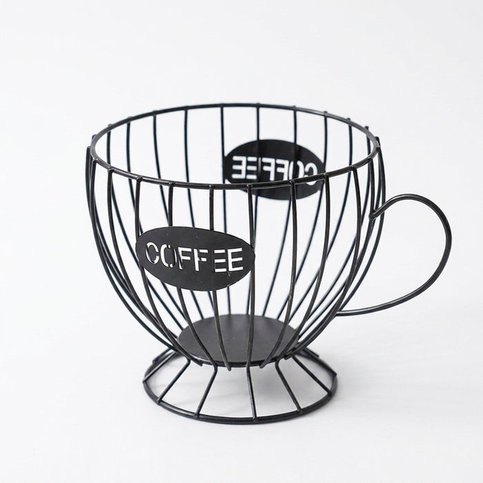 Metal Coffee Capsule Holder – Large Capacity Coffee Cup Pod Organizer (Black or Gold)