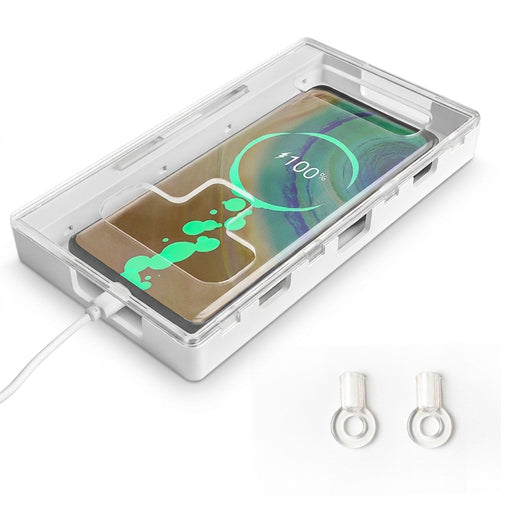 Lockable Mobile Phone Storage Box with Transparent Lid and 2 Keys