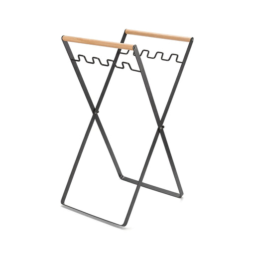 Portable Folding Iron Storage Rack with Wooden Handle