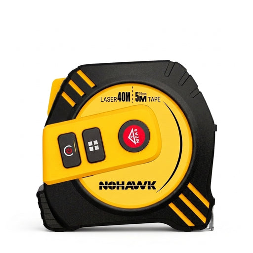 2-in-1 Laser Distance Meter with 5m Steel Tape Measure – 40m or 80m Range