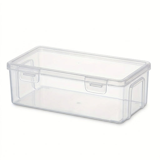 Clear Plastic Storage Boxes with Hinged Lids for Jewellery, Ornaments and Office Supplies – 1 or 4 Pack