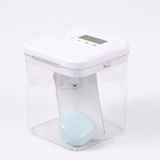Transparent Timed Lock Box with 30-Day Timer, White