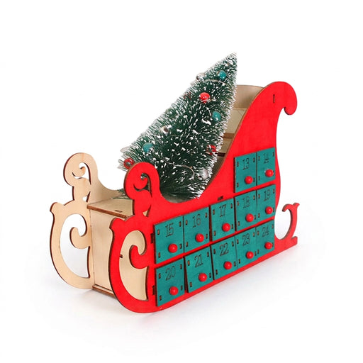 Wooden Christmas Tree Advent Calendar, 24-Day Countdown Decoration