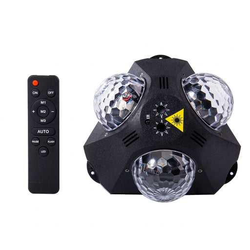 5-in-1 Party Light with Disco Ball, Laser Projector and Strobe Effects