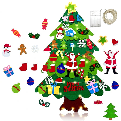 DIY Felt Christmas Tree Decoration with Stick-On Ornaments
