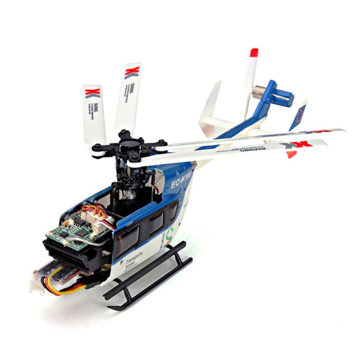 XK K124 EC145 Brushless Helicopter - 2.4G 6CH 3D6G System, 4PCS 3.7V 700mAh Lipo Battery, FUTABA S-FHSS Compatible - Perfect for RC Enthusiasts and Beginners - Shopsta EU