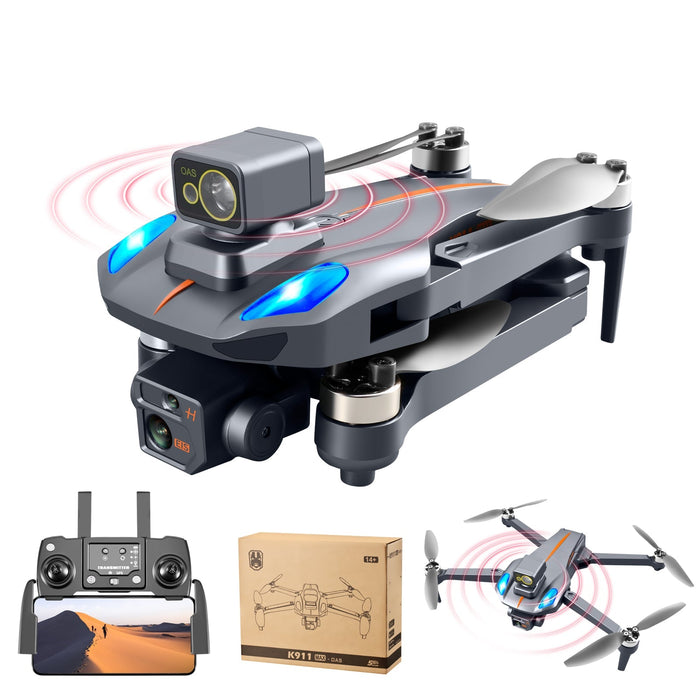 XKJ K911 Max - 5G WiFi FPV GPS 8K ESC Dual Camera 360° Obstacle Avoidance Foldable RC Drone Quadcopter - Optical Flow Positioning for Stable Aerial Photography - Shopsta EU